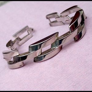 Vintage Modernist Bar Link Sterling Bracelet
